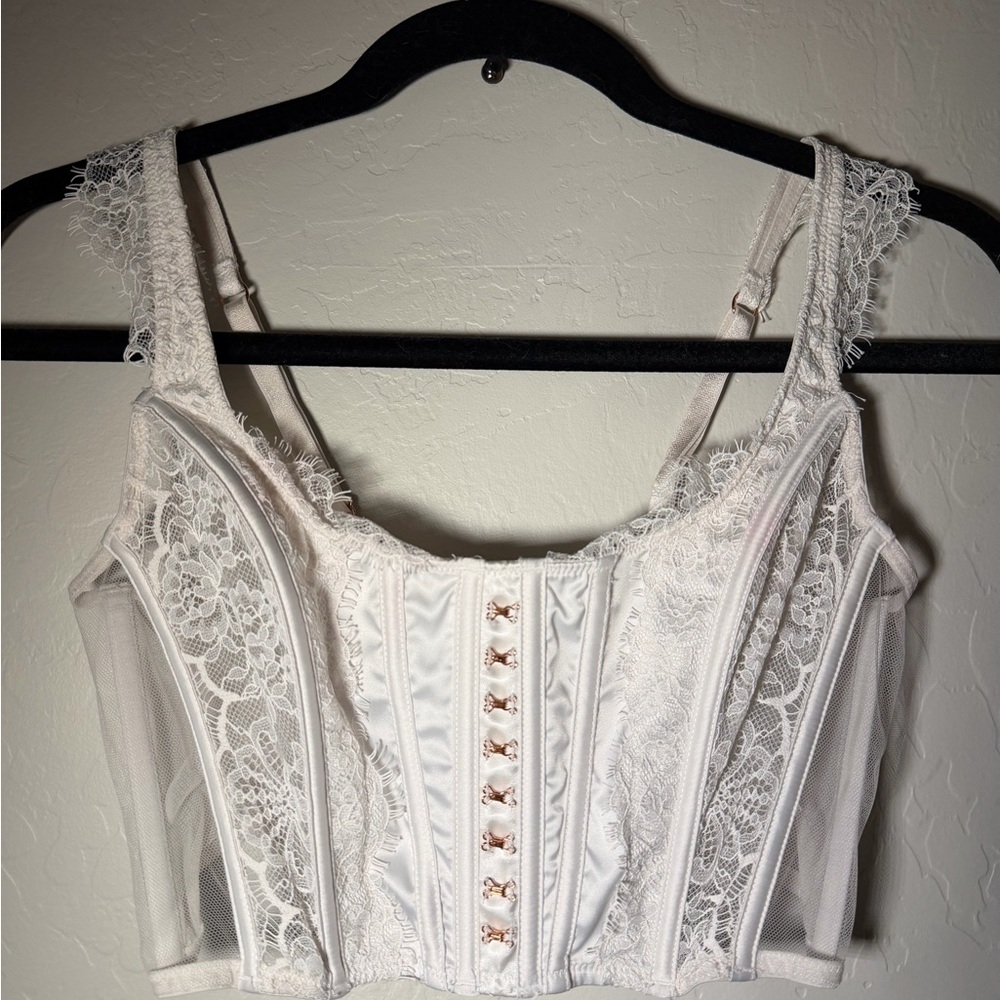 Victoria's Secret White Lace Corset Bra